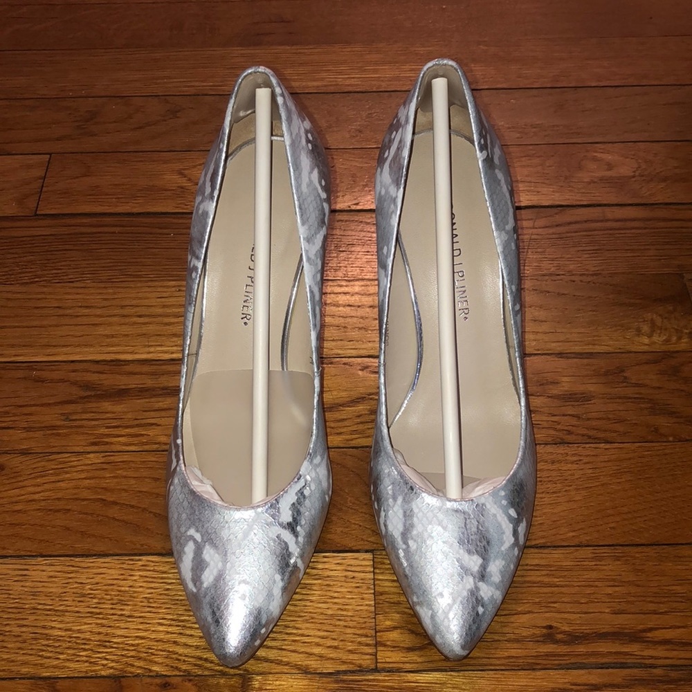 Donald J. Pliner White Dream Snake Print Heels